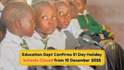 SA Schools Set for a 51-Day Break: Education Dept Confirms Closure Starting 10 December 2025